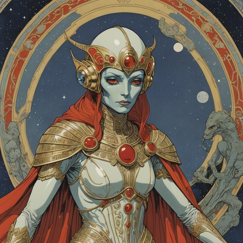 Gentle Alien Superhero Creature, Comic Book Art