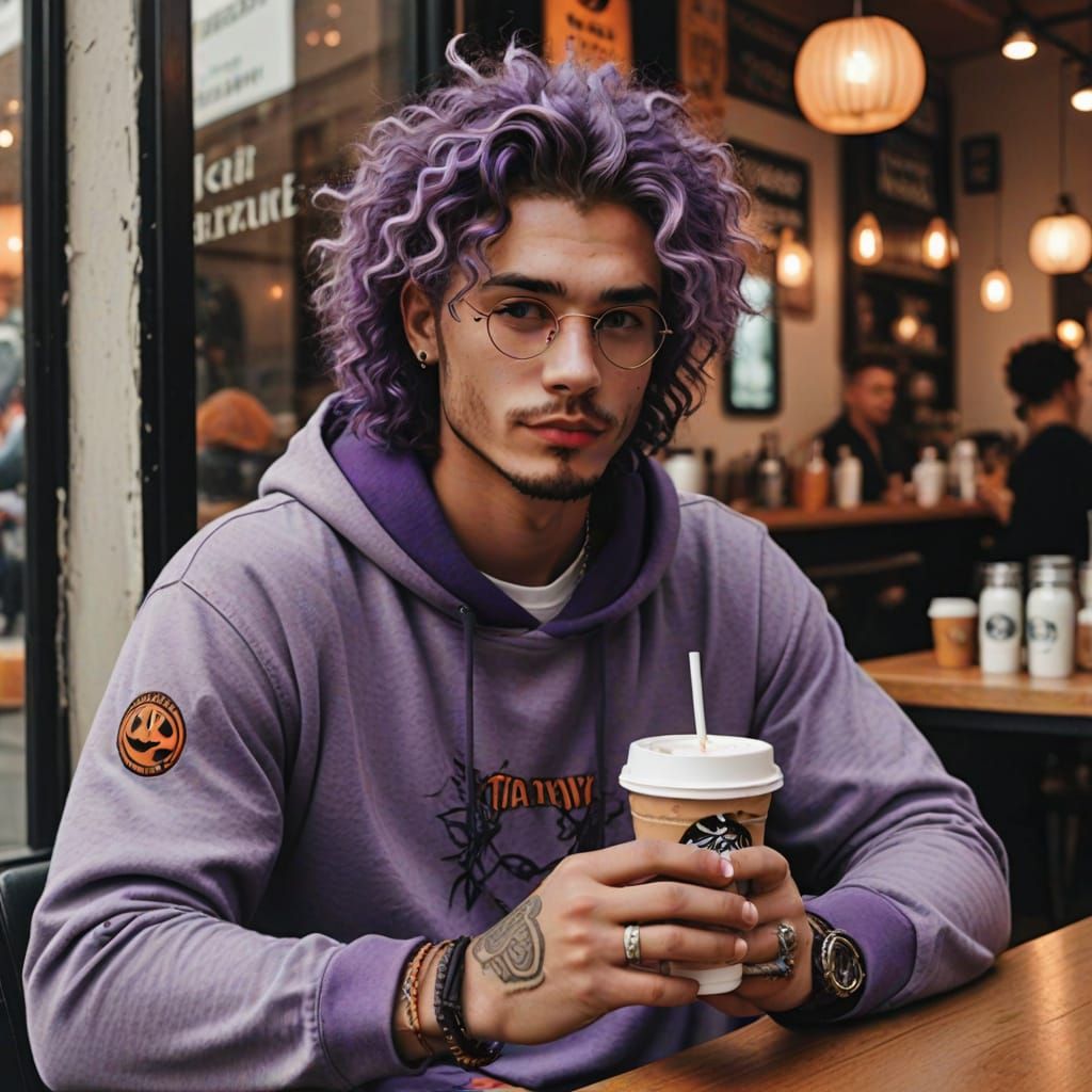 Handsome Young Guy in Grunge Aesthetic