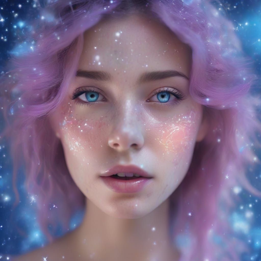 Surrealist Portrait of a Celestial Beauty