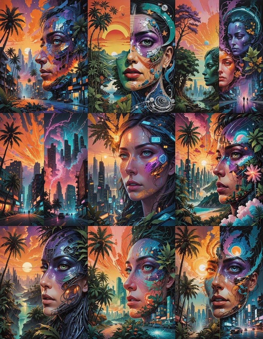 Abstract Portrait in Cosmic Harmony