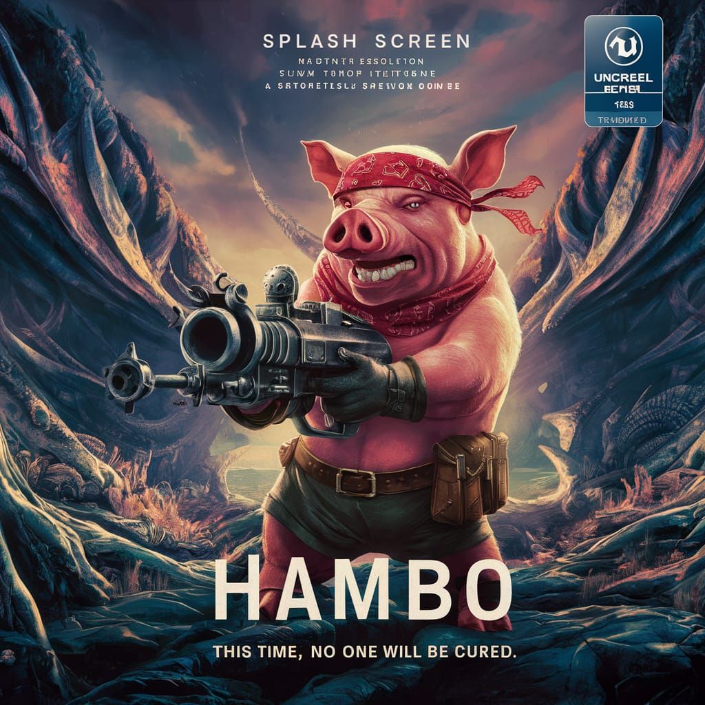 Anthropomorphic Pig Movie Poster in Fantastical World