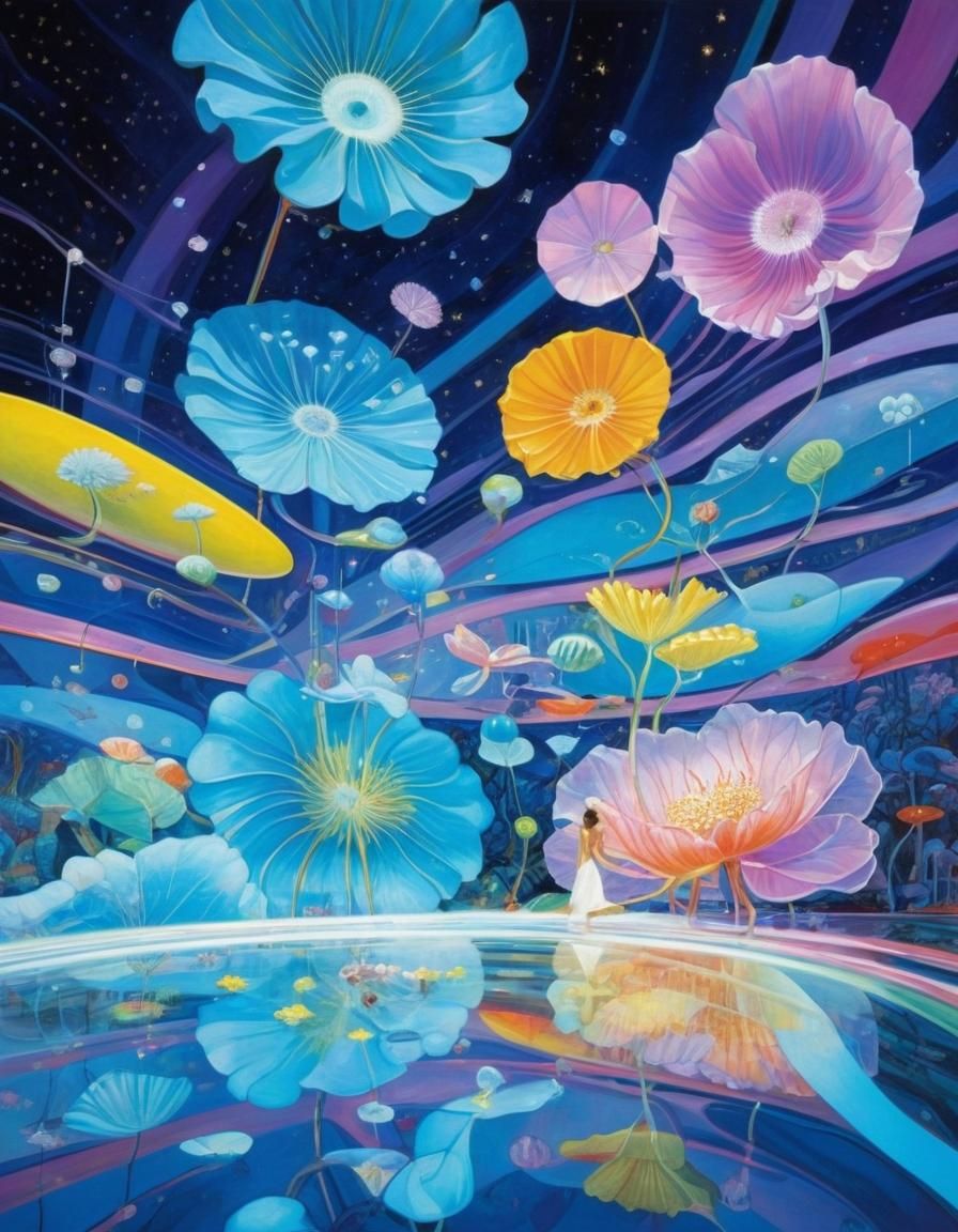 Abstract Mixed Media Art in Rainbow Colors