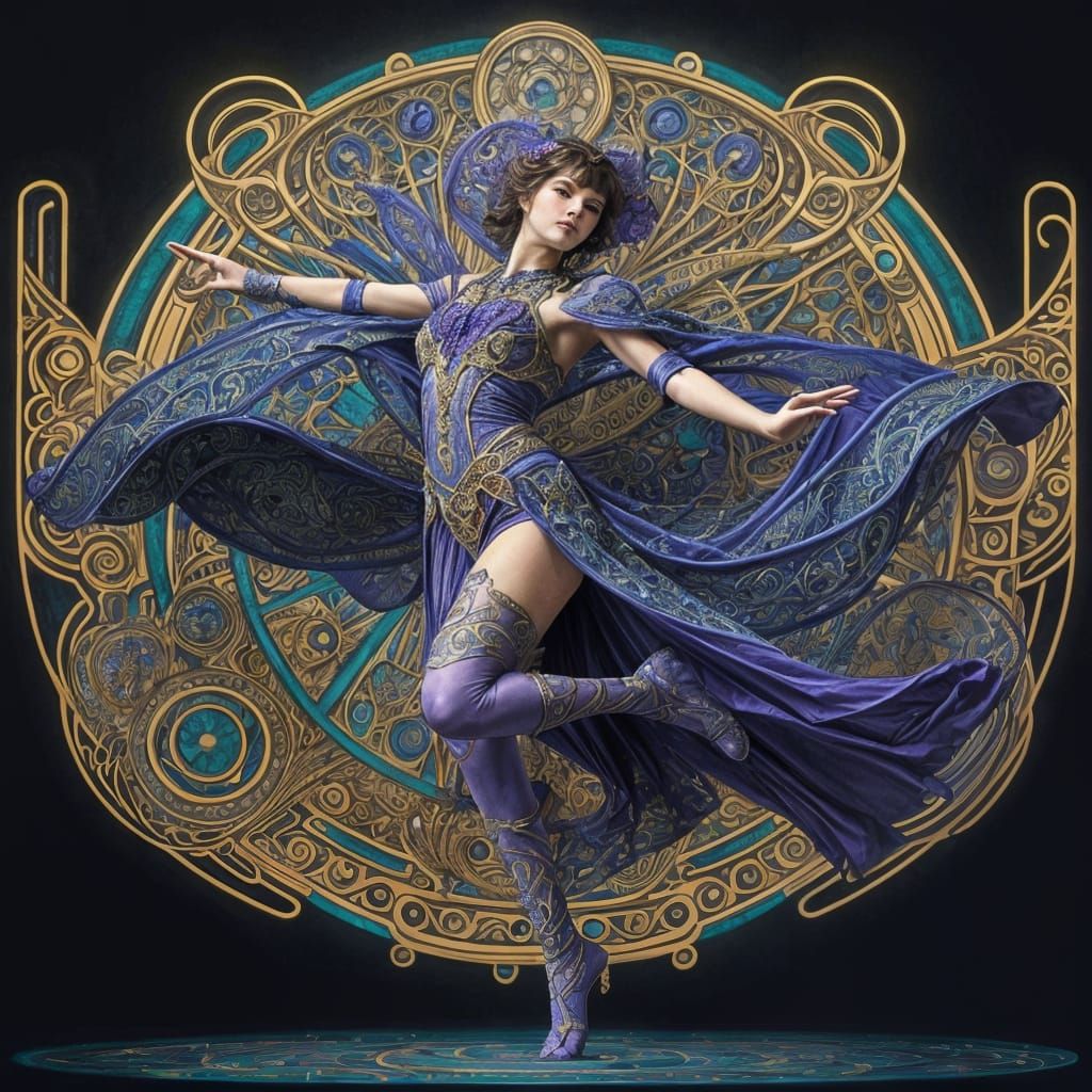 Elegant Dancer in Art Nouveau Style