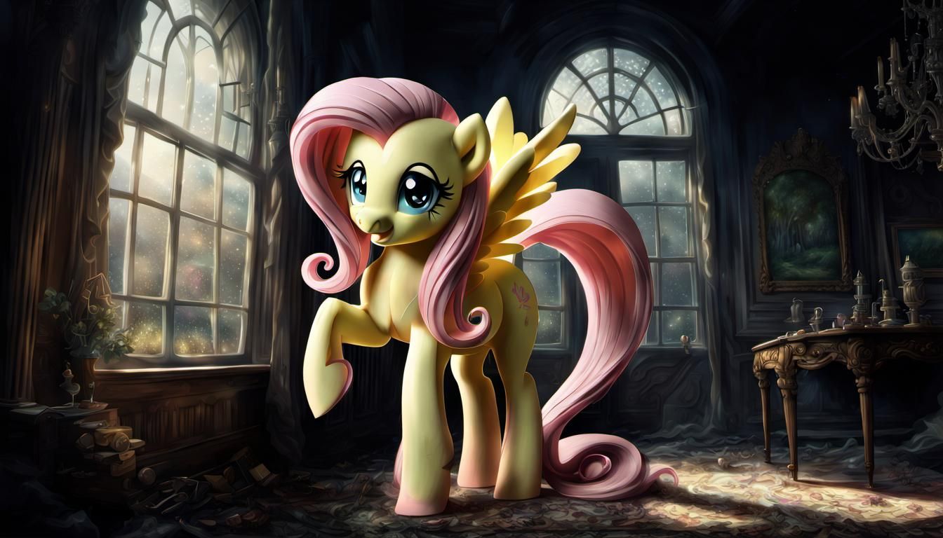 Fluttershy Digital Matte Painting: Detailed and Atmospheric