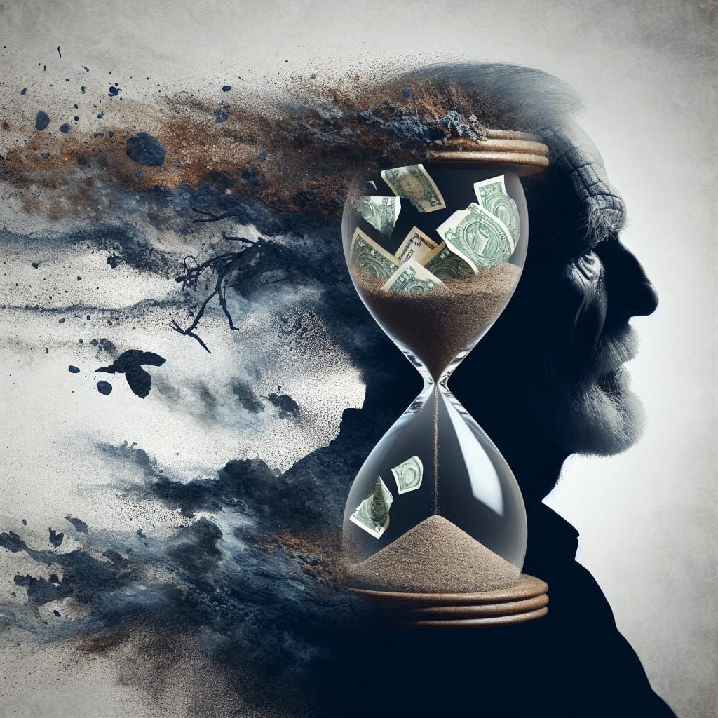 Shattered Hourglass: Double Exposure on Fleeting Time