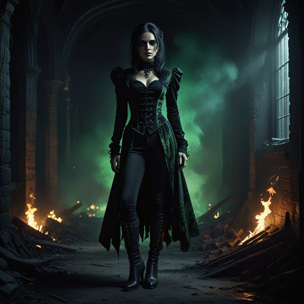 Gothic Woman in Dark Fantasy Concept Art