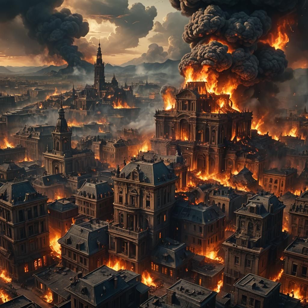 Epic Inferno: A Dramatic Digital Matte Painting