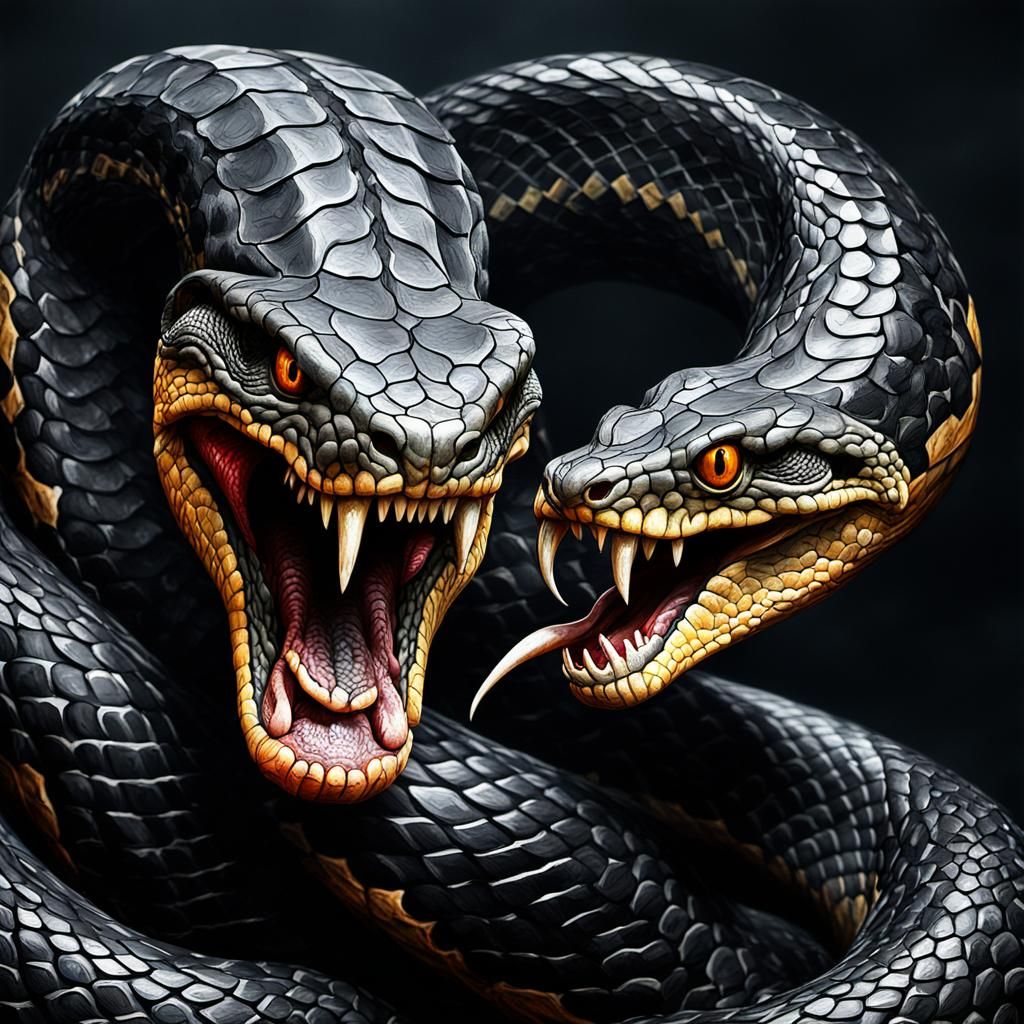 Grotesque Cobra King in Gothic Impressionist Style