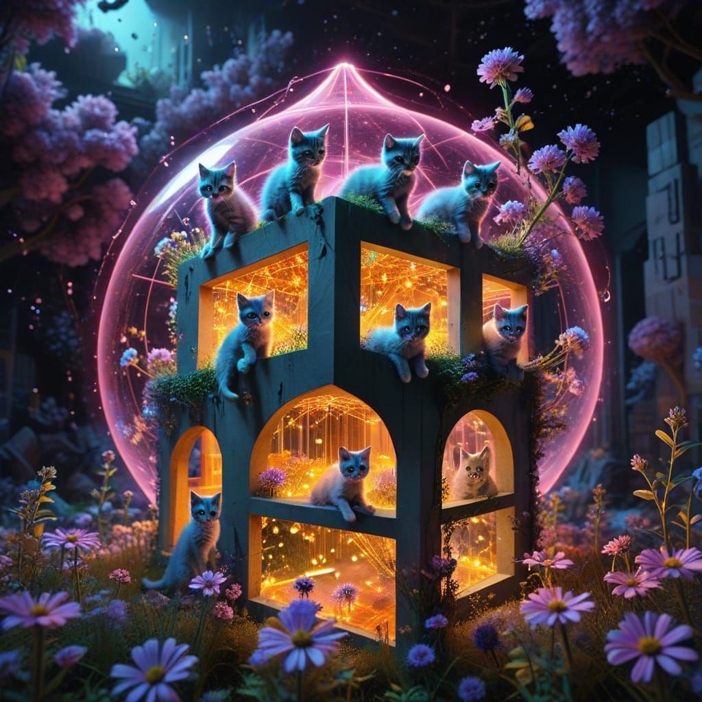 Kittens in Impossible Architecture: An Escher-Inspired Visio...