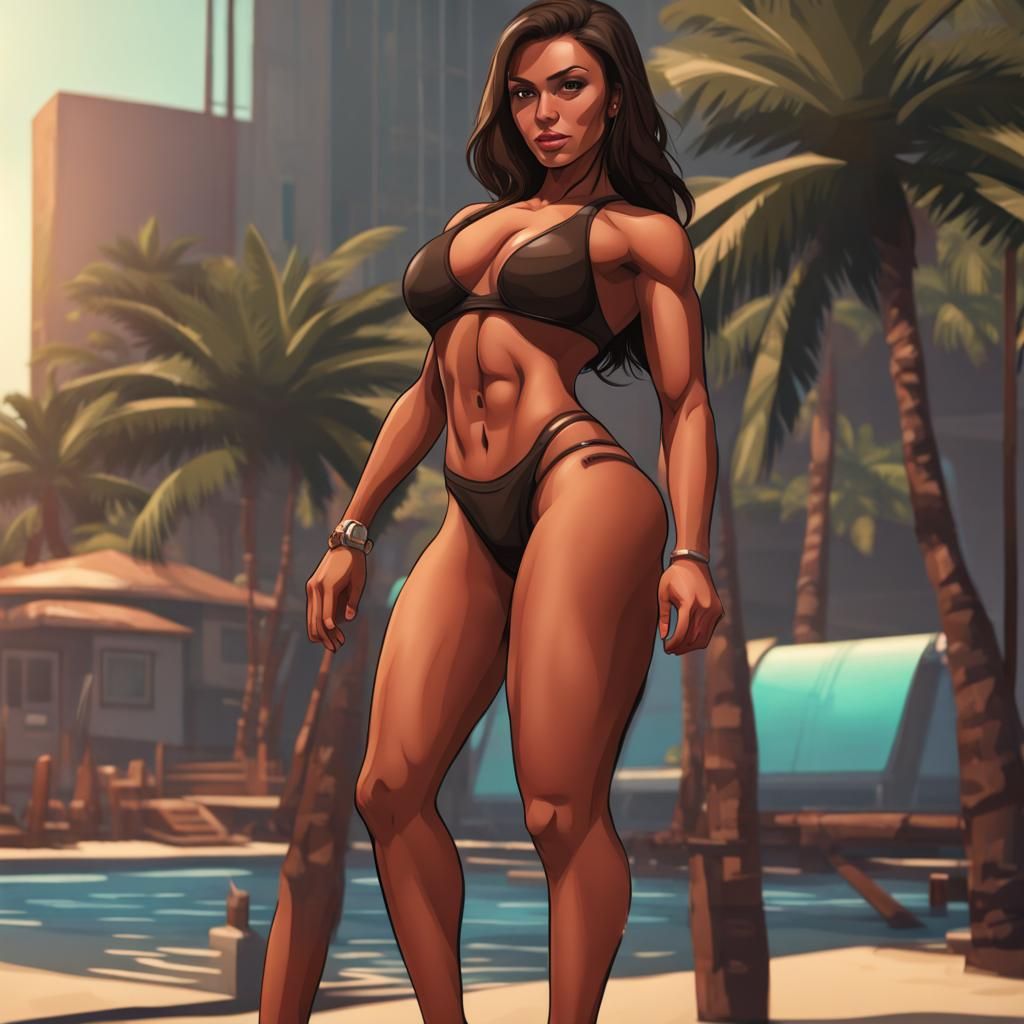Fitness Model in GTA Style Bikini