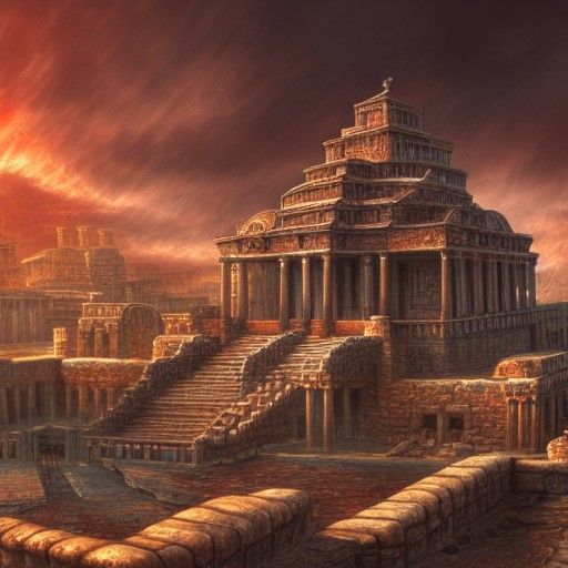 Grandiose Minoan Palace in a Fantasy City