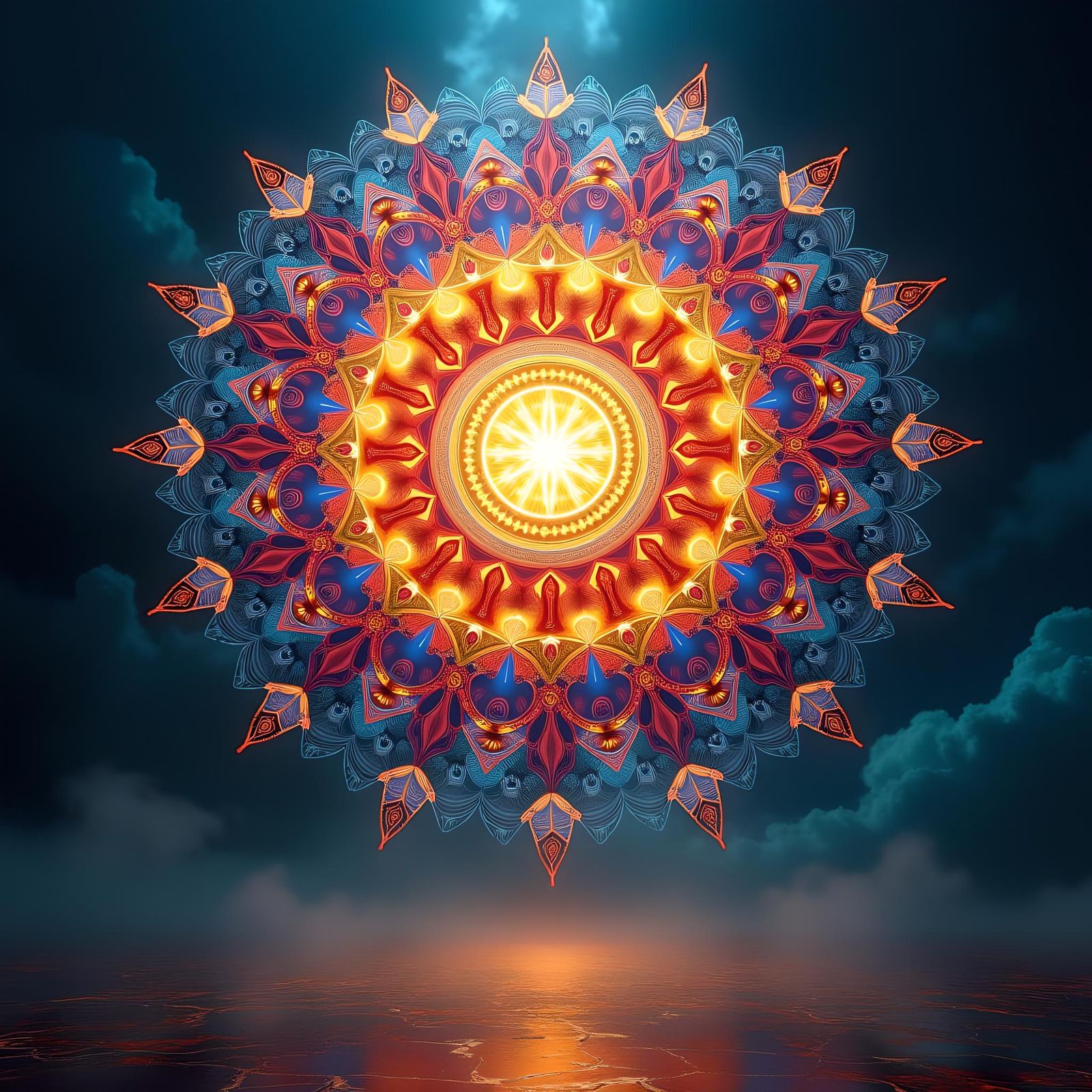 Bright Centered Mandala with Soft Lighting