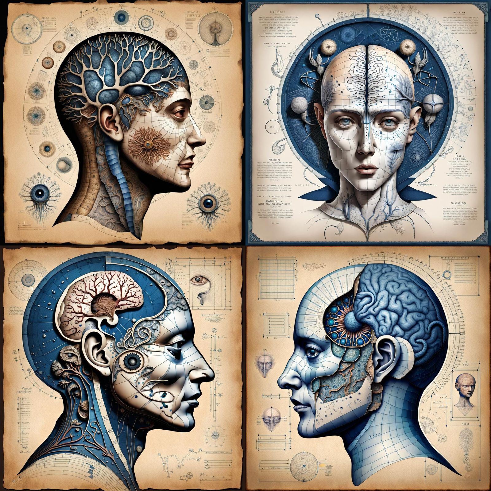 Human Head Drawing Inspired by the Voynich Manuscript