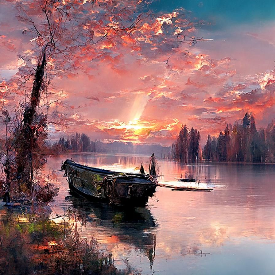 Coherent lake and boat