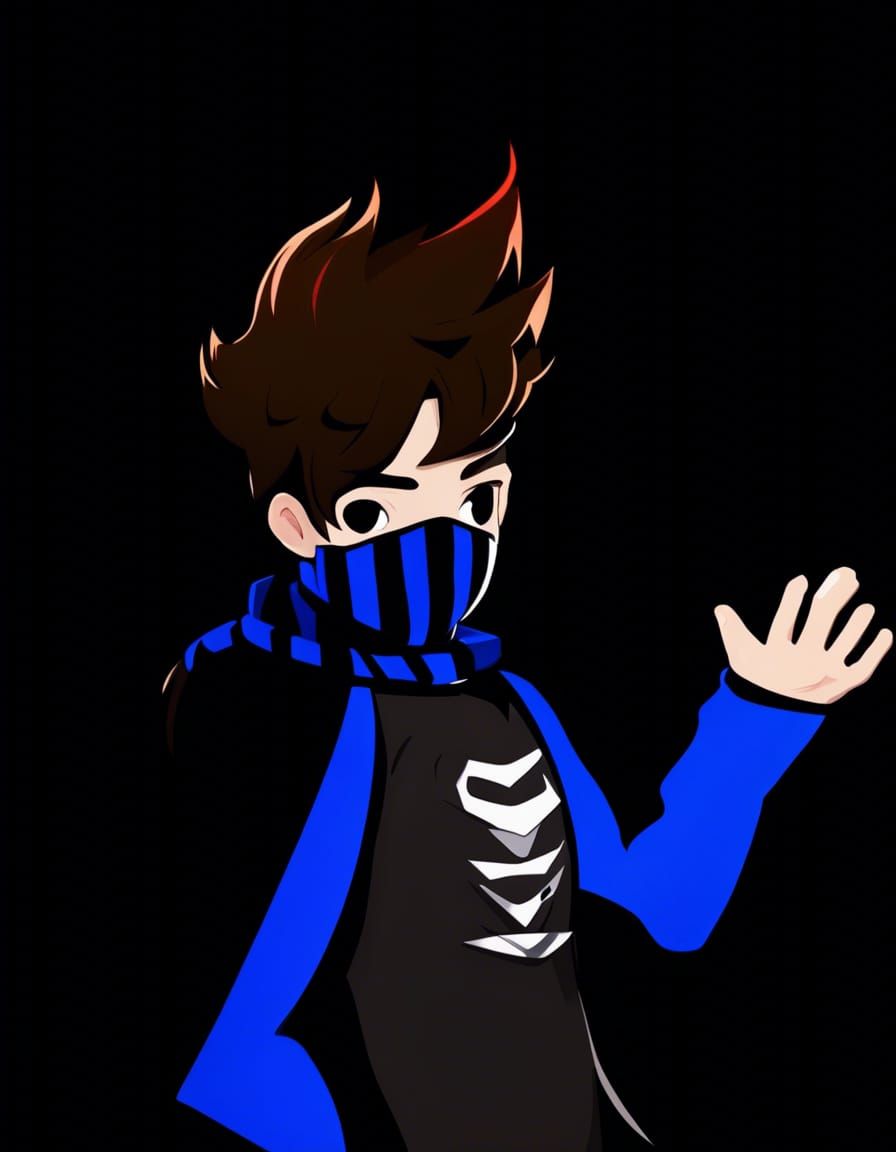 Boy Superhero Portrait with Blue Energy, Digital Art