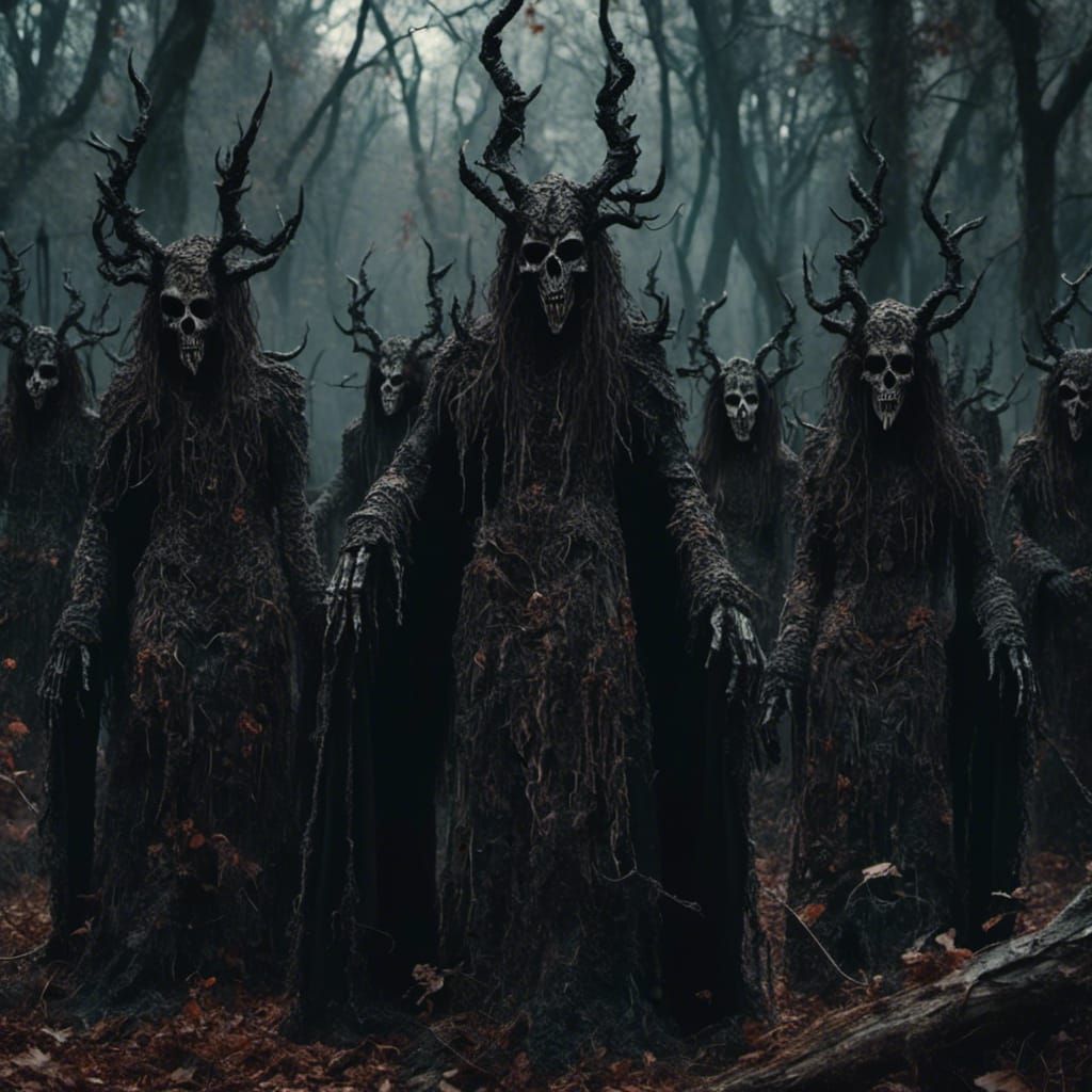 Hooded Acolytes Gathering in Shadow