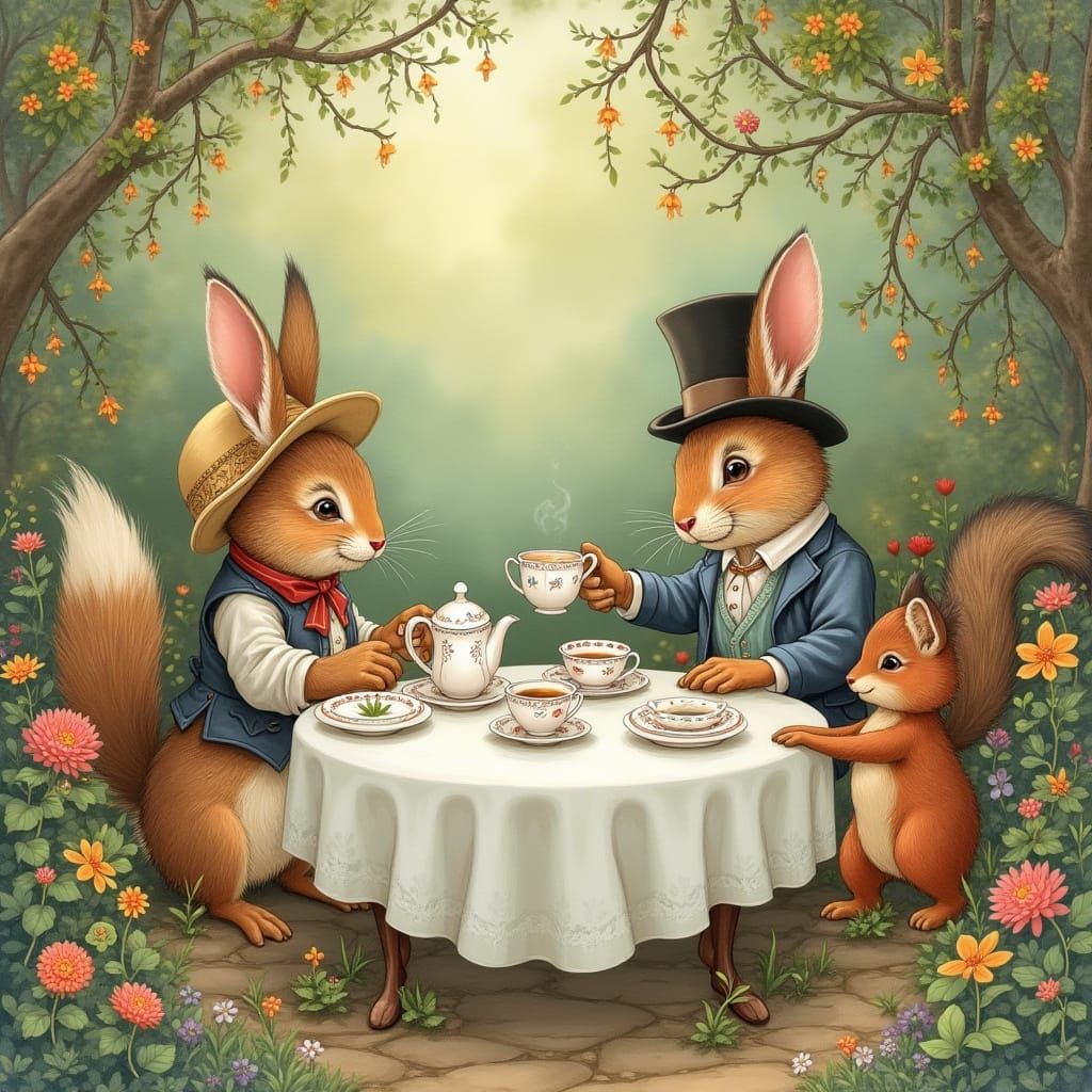 Whimsical Garden Tea Party in Beatrix Potter Style