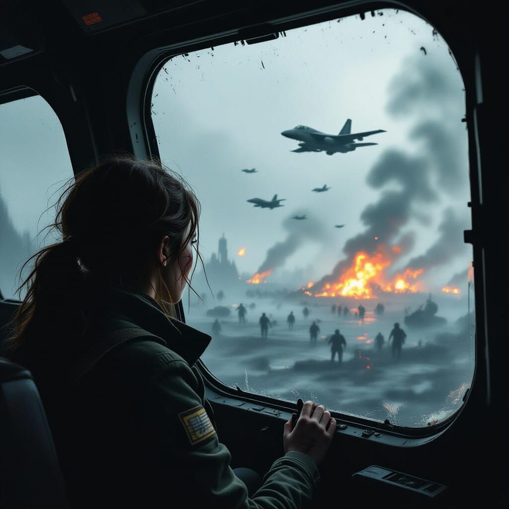 Apocalyptic Survivor Gaze in Eerie Atmosphere