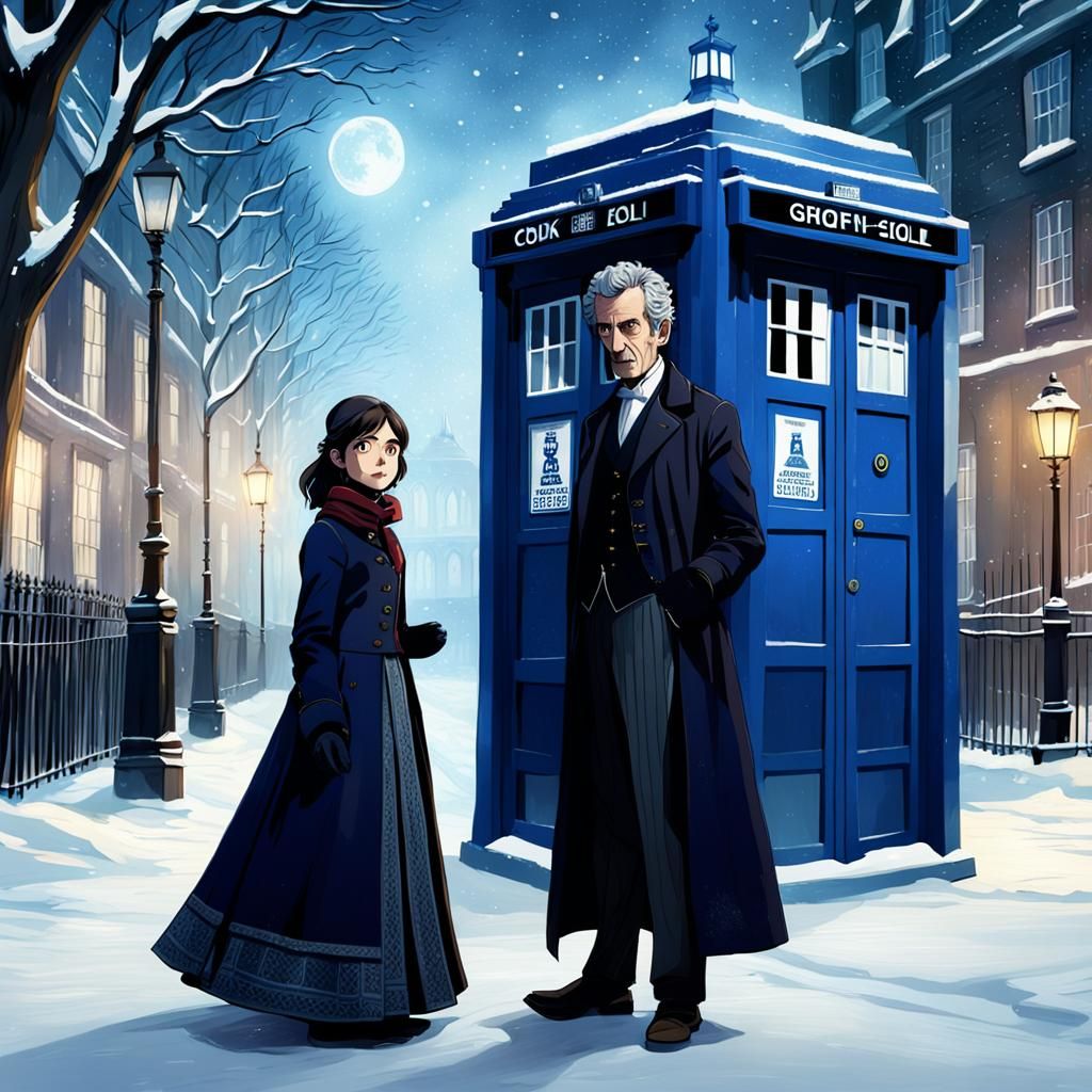 Doctor Who: Gothic Victorian Scene in Anime Style