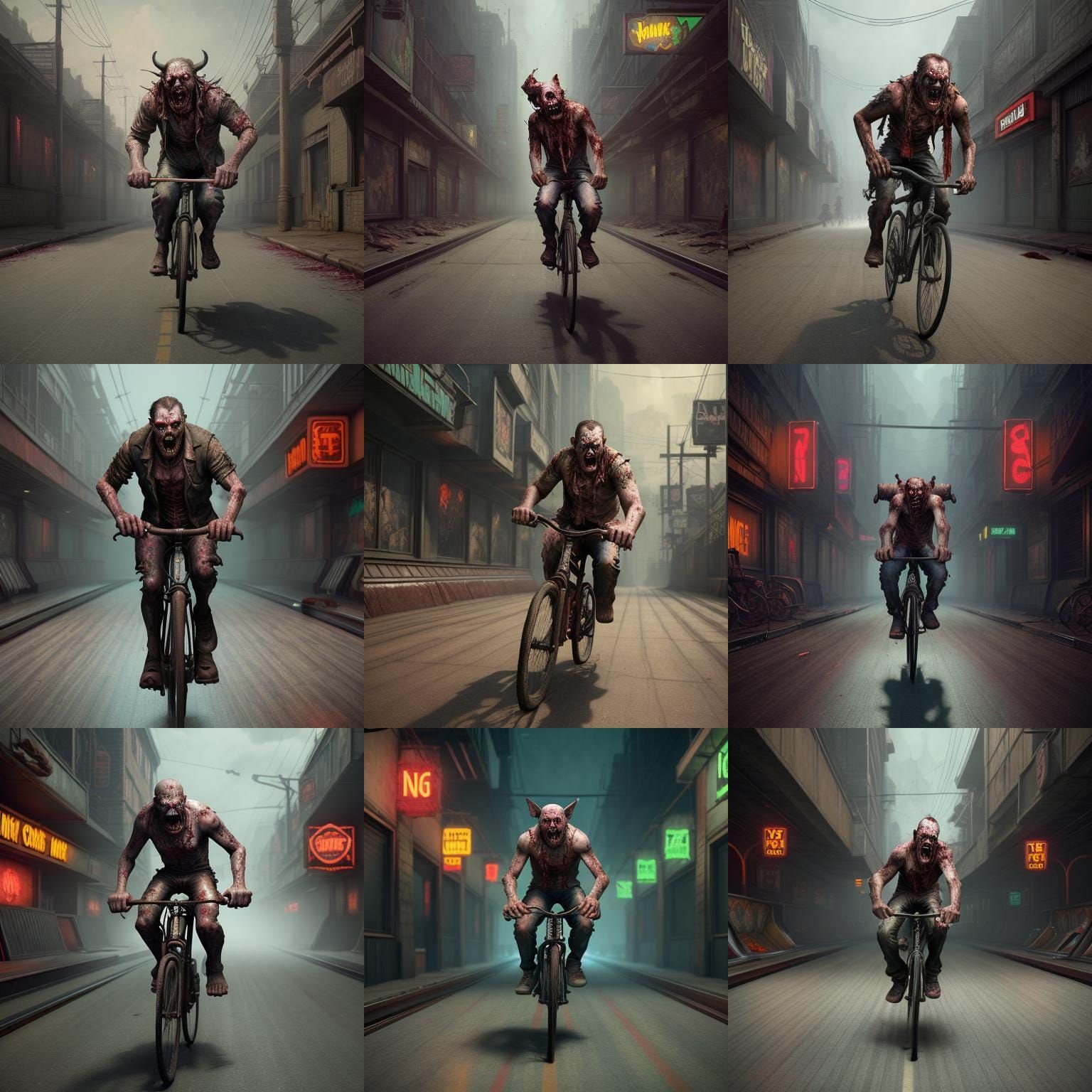 Zombie Dog-Man's Bowling Alley Bicycle Chase