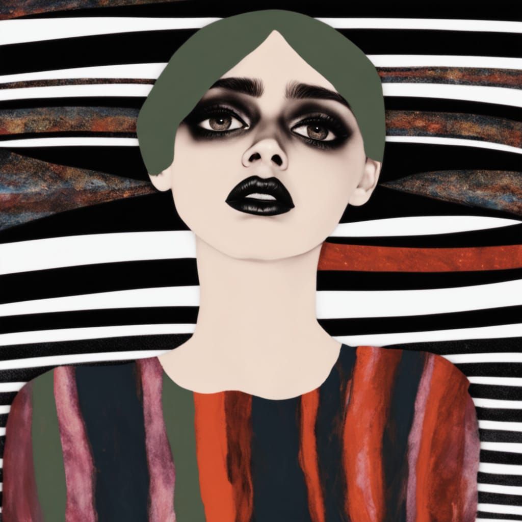 Detailed Colorful Mixed Media Collage Portrait