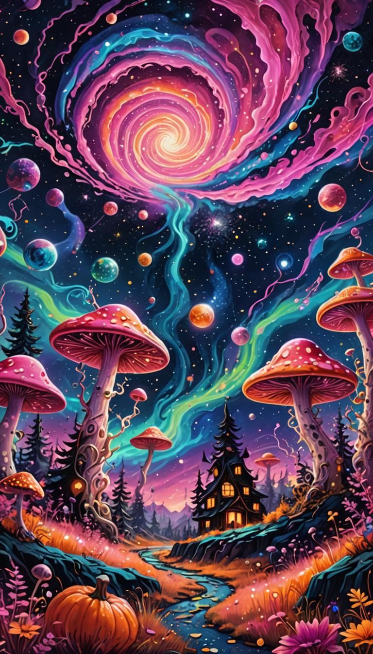 Cosmic Halloween in a Mystical Realm