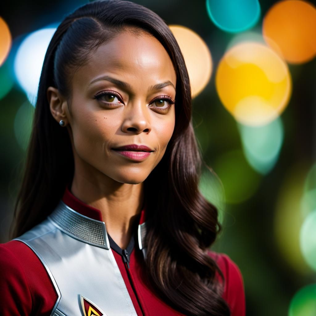 Zoe Saldana as Nyota Uhura from Star Trek TV show