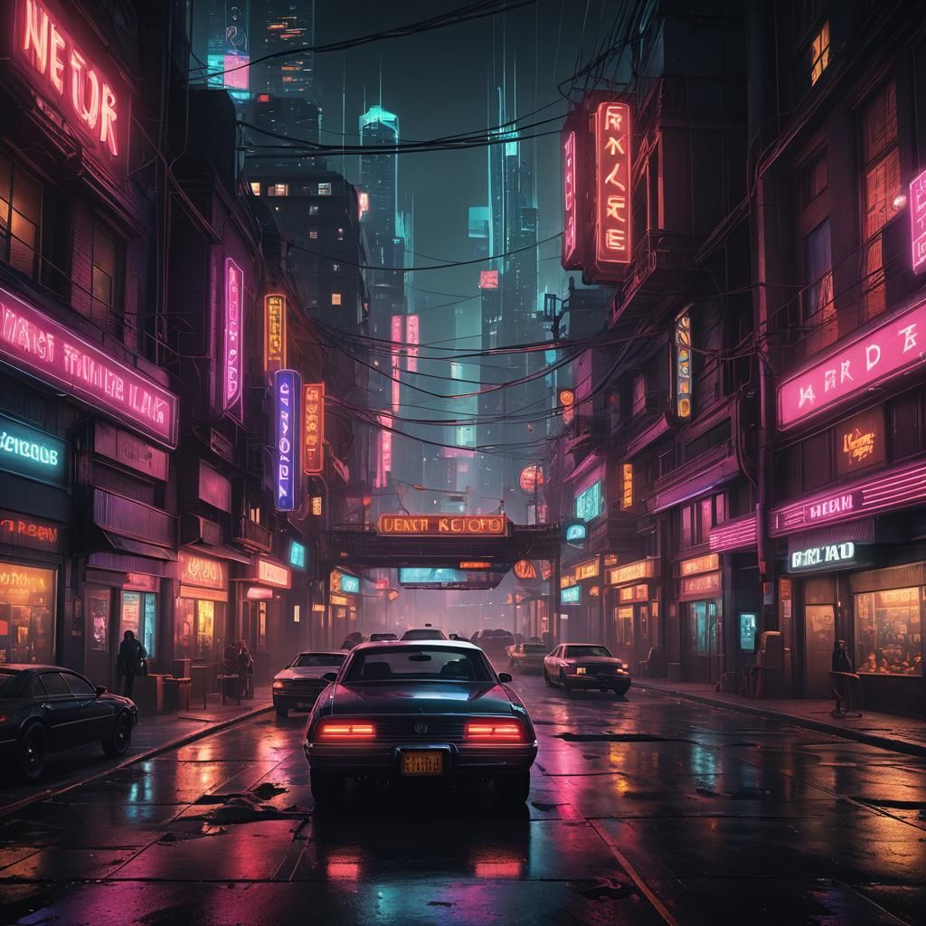 Neon Noir: Futuristic Film Noir with Neon Lights