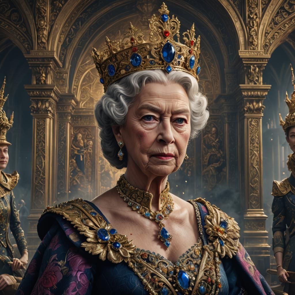Detailed Portrait of the Queen of England