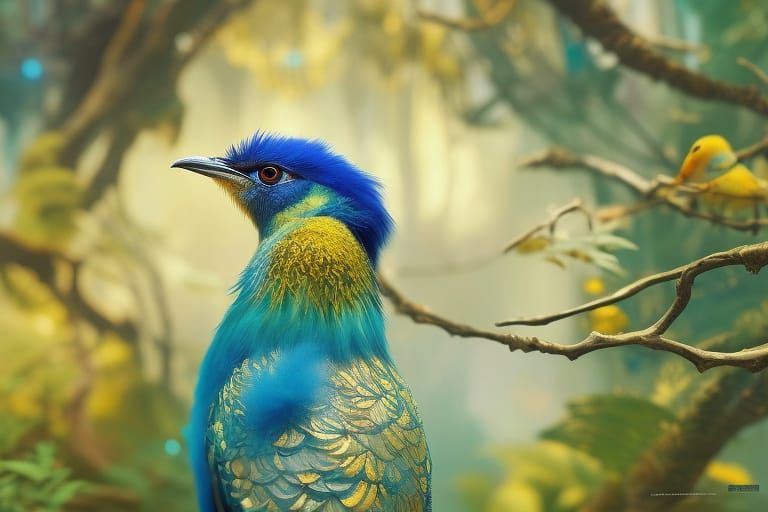 Elaborate Bird Character in Detailed 3D Style