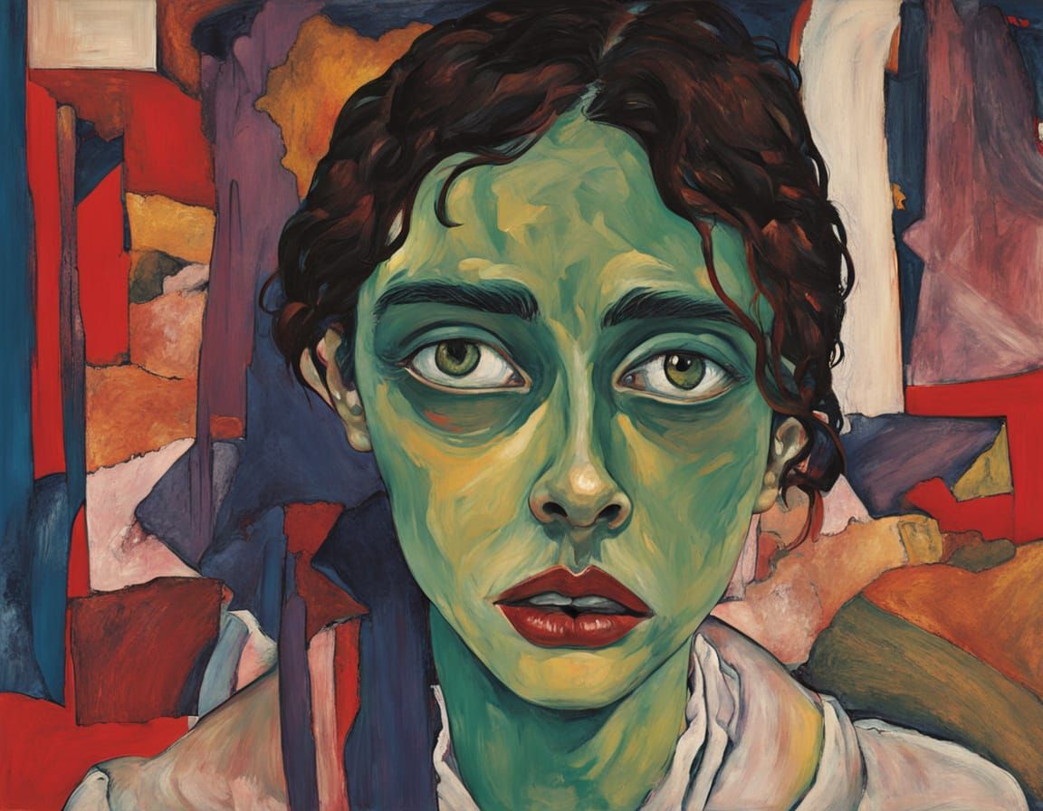 Expressionist Portrait of Urban Loneliness in Oils