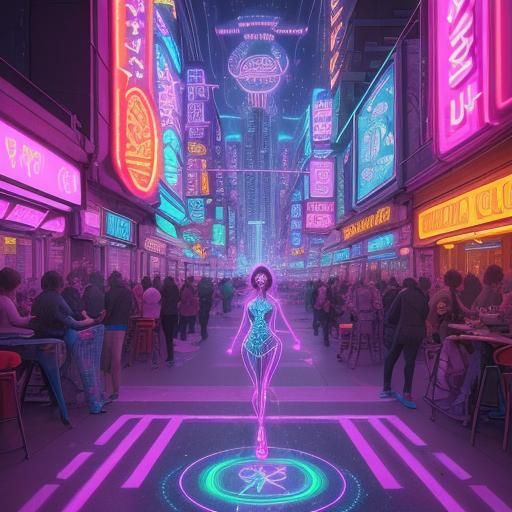 Vibrant Neon Cityscape of the Future