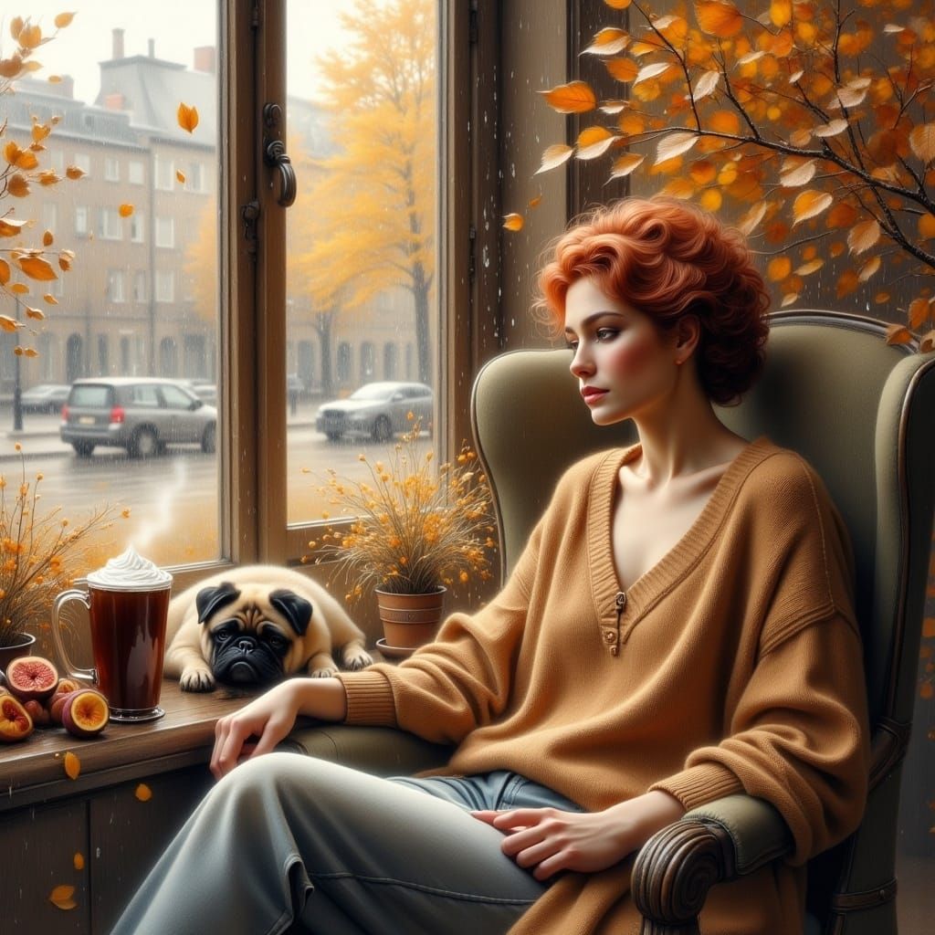 <lora:Flux Oil and Glory:1.0> a watercolor, wet on wet,  - autumn,