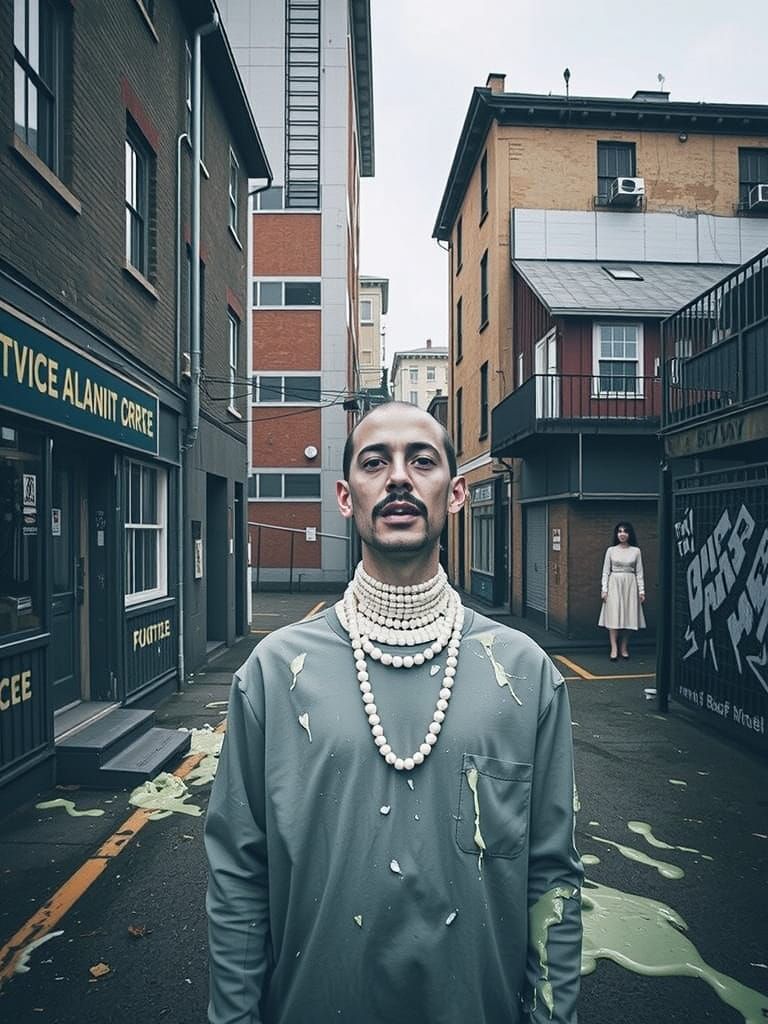 Surreal High-Fashion Portrait in Editorial Colors