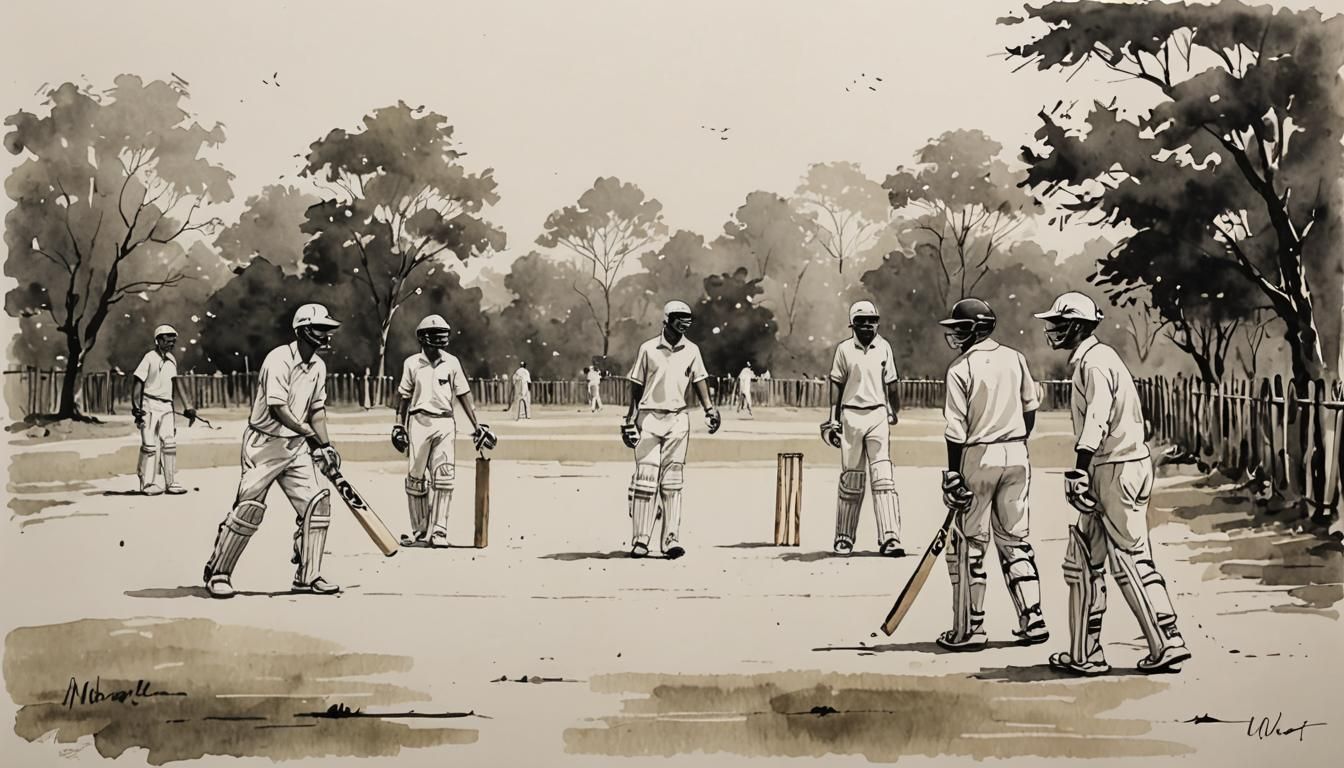 Serene Cricket Drawing in Thick Ink Style