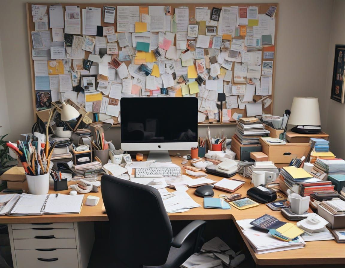 Office Supplies Unleashed: A Whimsical Desk Scene