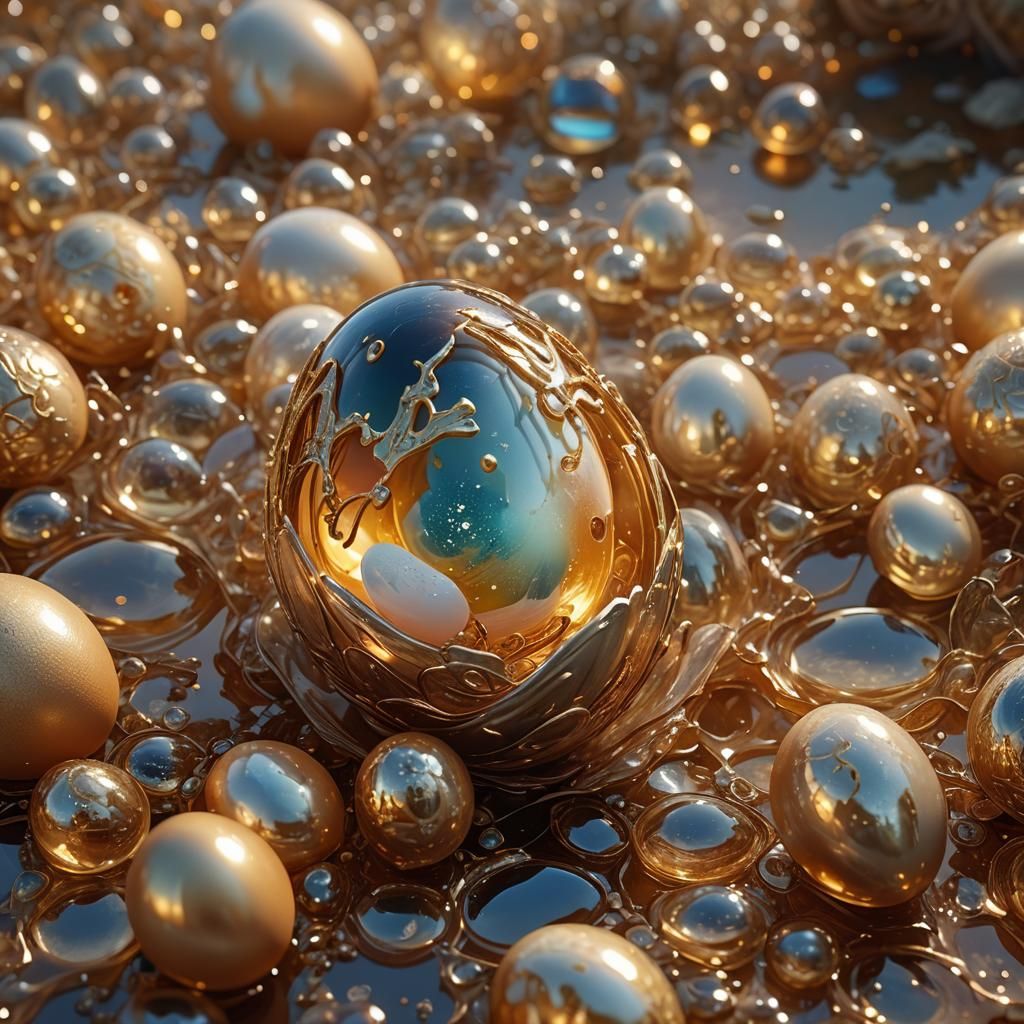 Ethereal Glass Egg in Magical Realism