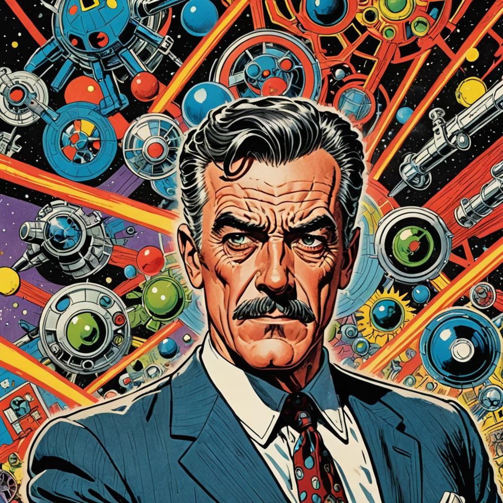 J. Jonah Jameson in Psychedelic Sci-Fi Style