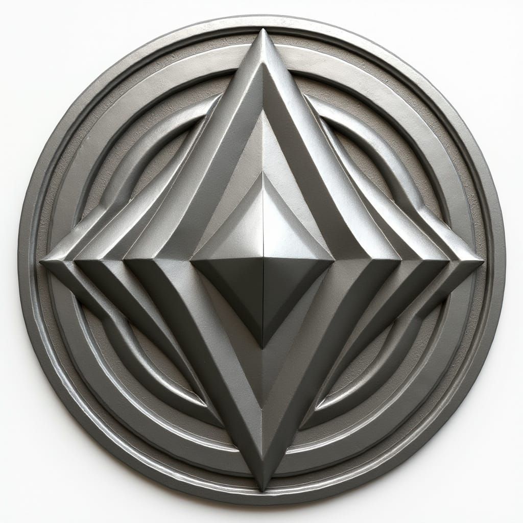 Art Deco Style Futuristic Silver Medal