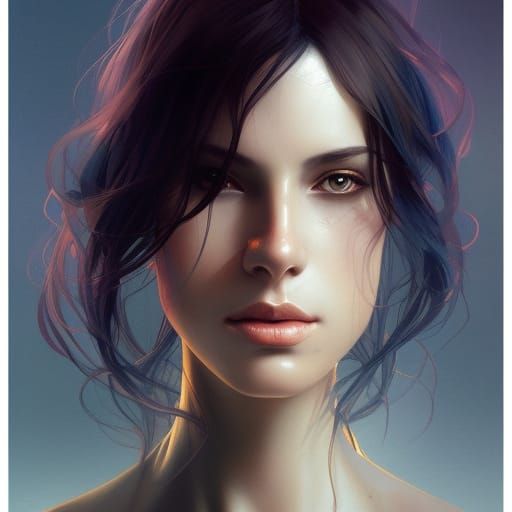 Watercolor Portrait of a Beautiful Woman