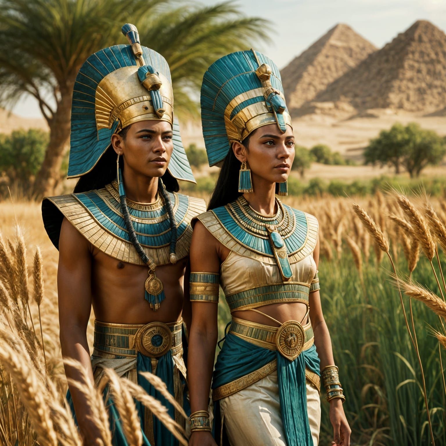 Ancient Egyptian Royals Stroll Along the Nile