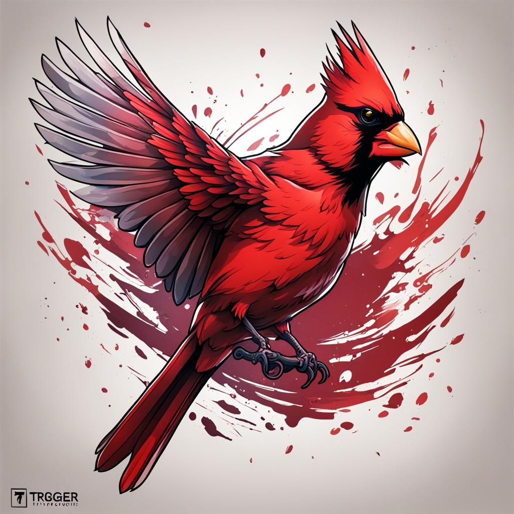 Cardinal tattoo design