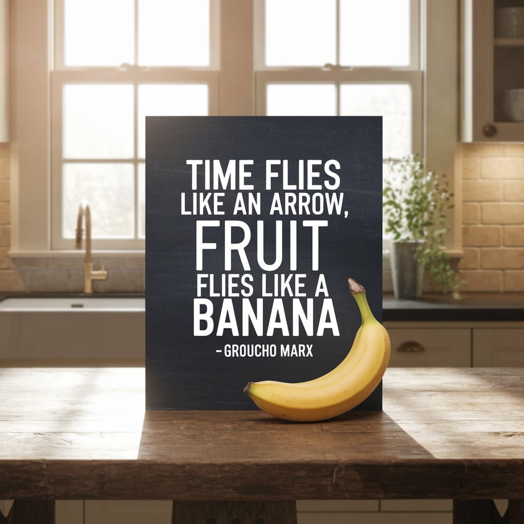 Whimsical Kitchen Wisdom with a Ripe Banana