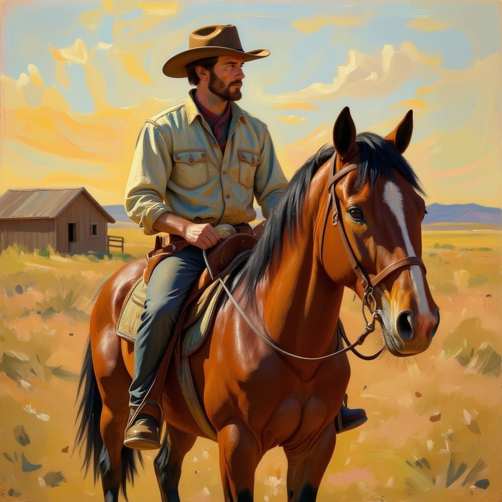 Clint Eastwood High Plains Drifter Impressionist Portrait