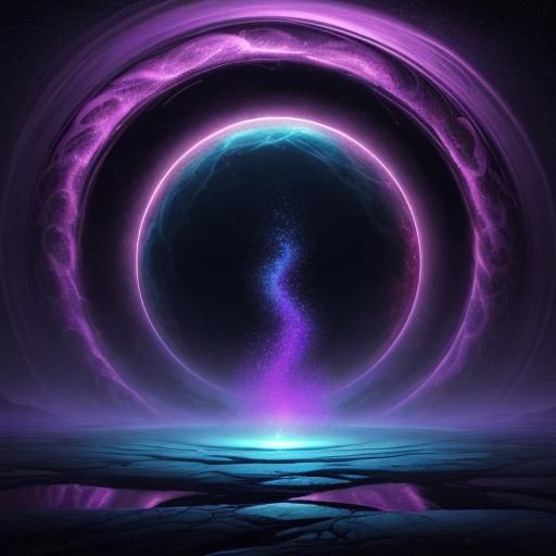 Surreal Man at Edge of Glowing Hole