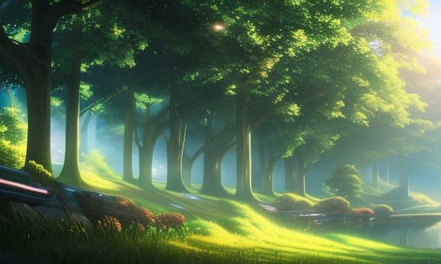 Anime Key Visual Stars and Magical Nature