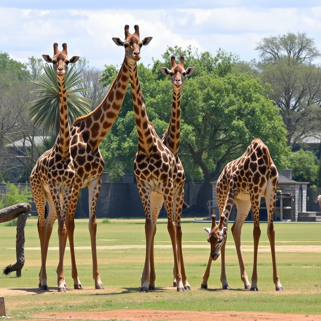 Giraffes Engage in Joyful Playtime