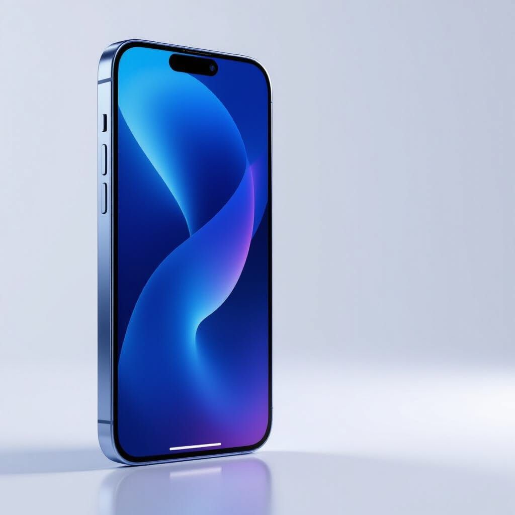 Sleek iPhone 15 Displayed on White Background