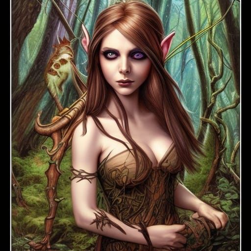 Enchanting Wood Elf Portrait in Forest Scenery