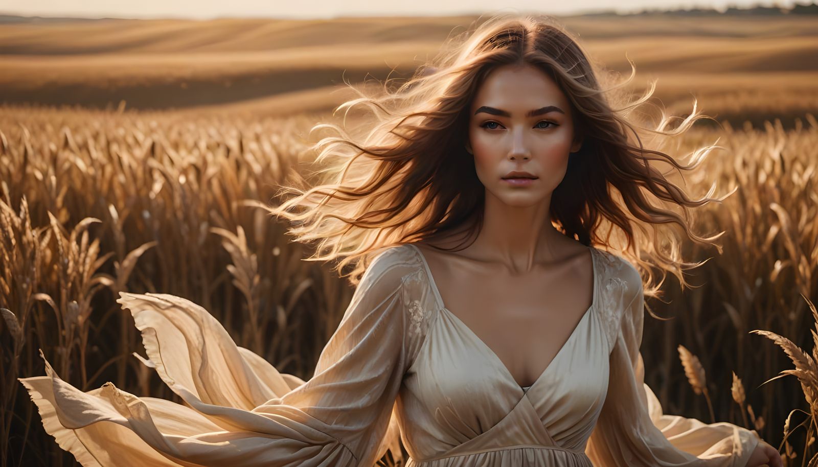 Surreal Fantasy Goddess Basks in Highland Sunlight